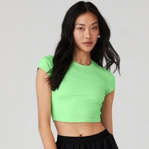 Alo yoga Alo soft crop finesse short sleeve ultra mint
